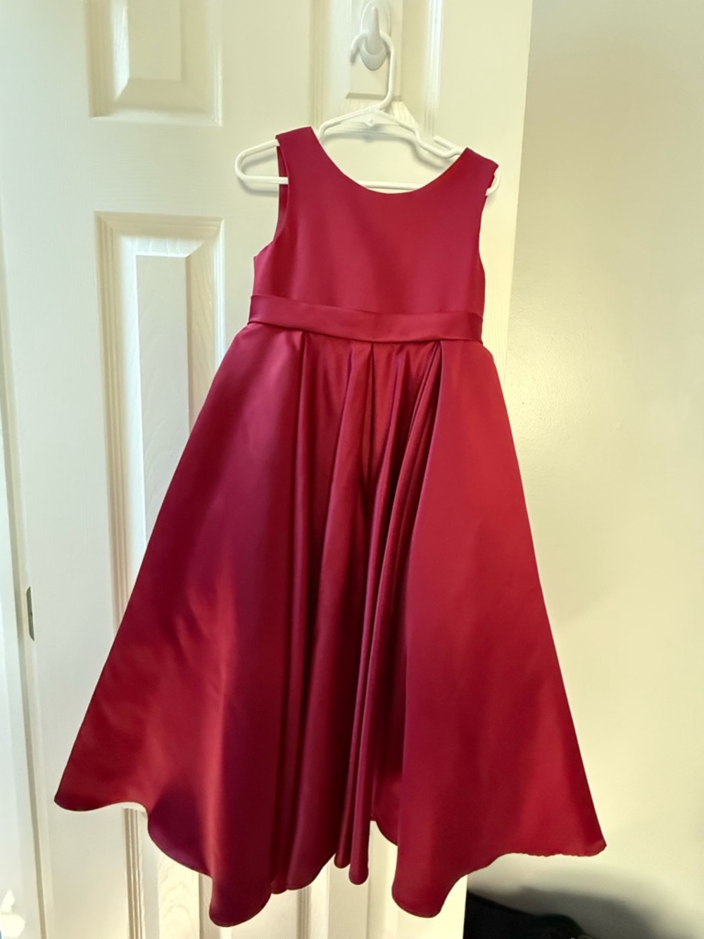 Azazie Girls Burgundy Satin Formal Dress